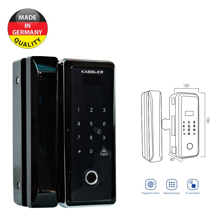 Khóa cửa kính vân tay Kassler KL-589