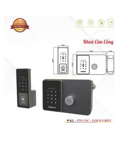 Khóa cửa cổng Kassler KL-579 CNC Gold Grey